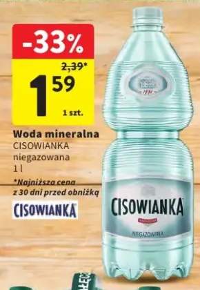 Woda mineralna Cisowianka niegazowana