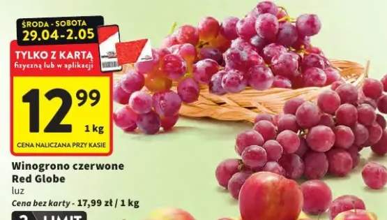 Winogrono czerwone Red Globe luz