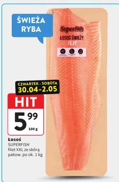 Łosoś filet XXL ze skórą Superfish świeży