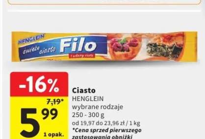 Ciasto świeże Filo Henglein