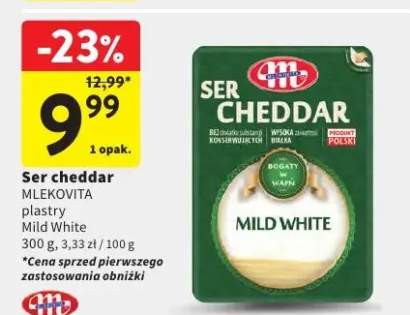 Ser cheddar w plastrach Mild White Mlekovita