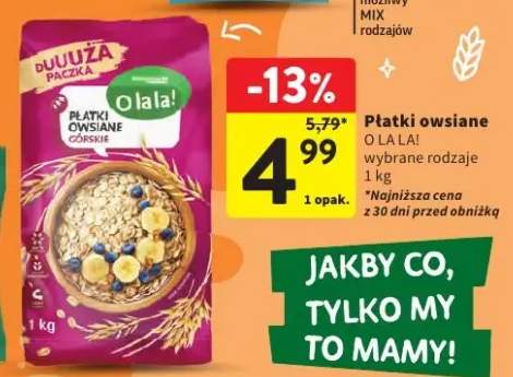 Płatki owsiane O La La! wybrane rodzaje