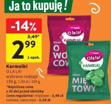Karmelki O La La! smak owocowy wybrane rodzaje