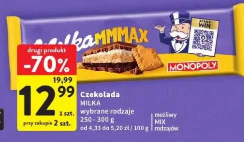 Czekolada Milka MilkaMMMAX wybrane rodzaje
