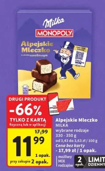 Ciastka Milka Alpejskie Mleczko o smaku waniliowym wybrane rodzaje