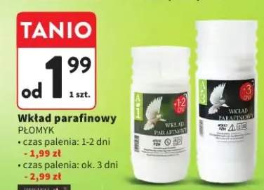 Wkład parafinowy Płomyk czas palenia ok. 3 dni