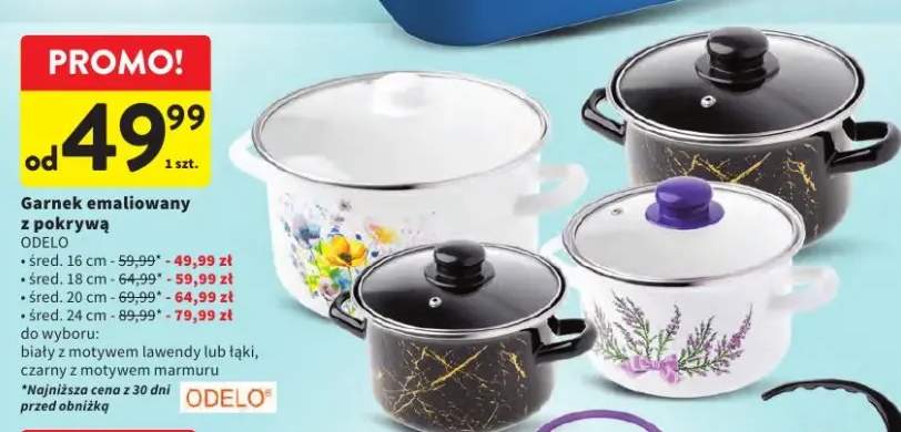 Garnek emaliowany z pokrywą Odelo śred. 20cm