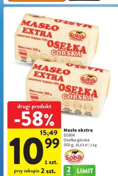 Masło ekstra Osełka Górska Sobik