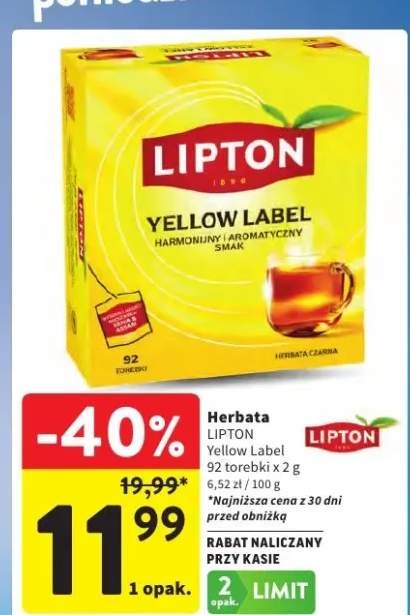 Herbata czarna Lipton Yellow Label