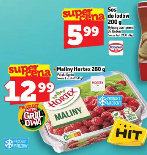 maliny mrożone