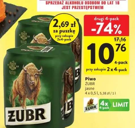 Piwo Żubr jasne 4-pack