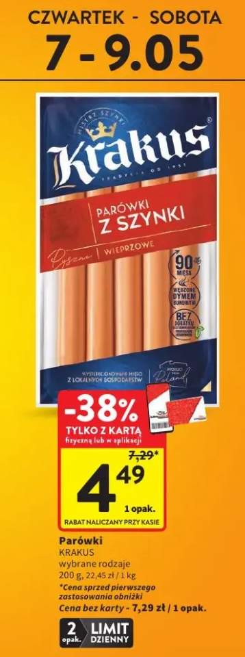 Parówki z szynki wieprzowe Krakus
