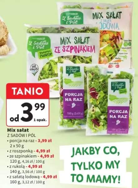 Mix sałat porcja na raz Z Sadów i Pól