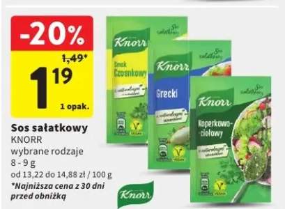 Sos sałatkowy Knorr wybrane rodzaje
