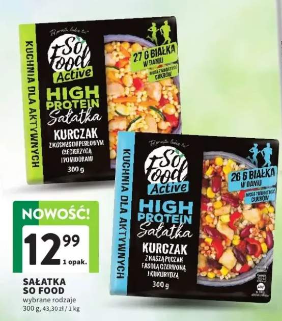 Sałatka So Food Active High Protein kurczak z kaszą pęczak fasolą czerwoną i kukurydzą