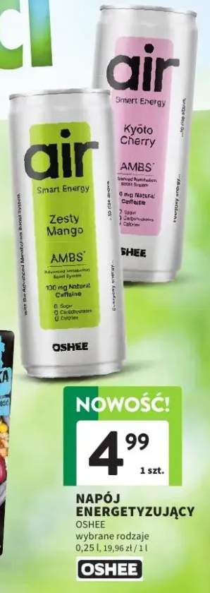 Napój energetyzujący Oshee Air Smart Energy Kyoto Cherry