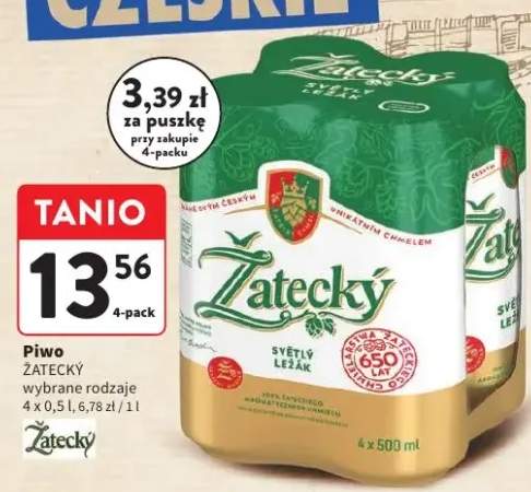 Piwo Żatecký wybrane rodzaje 4-pack