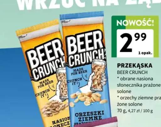 Przekąska Beer Crunch obrane nasiona słonecznika prażone solone