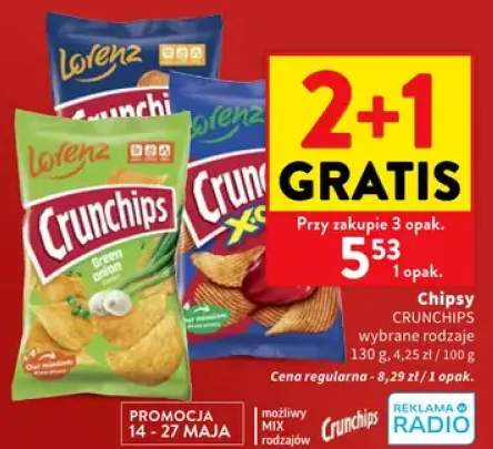 Chipsy Crunchips wybrane rodzaje