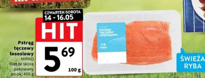 Pstrąg tęczowy łososiowy Mirko filet ze skórą pakowany