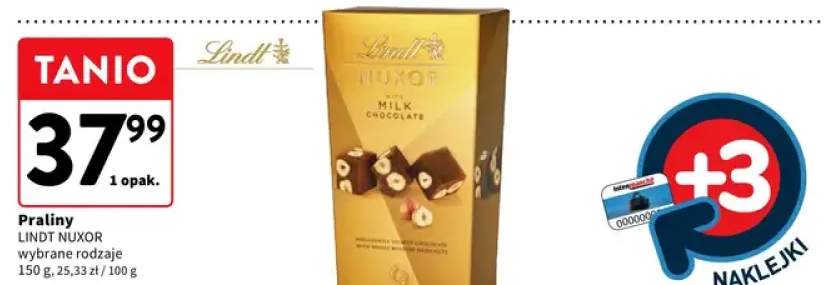 Praliny Lindt Nuxor with Milk Chocolate