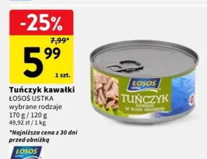 Tuńczyk kawałki w sosie własnym Łosoś Ustka