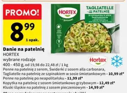 Danie na patelnię Tagliatelle ze szpinakiem w sosie śmietankowym Hortex