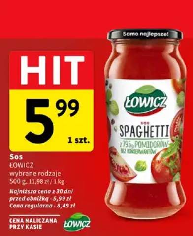 Sos Łowicz spaghetti