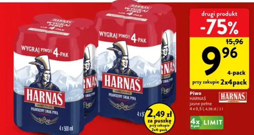Piwo Harnaś jasne pełne 4-pak
