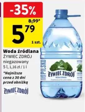 Woda źródlana Żywiec Zdrój niegazowany