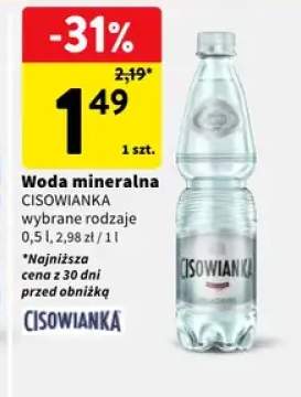 Woda mineralna Cisowianka wybrane rodzaje