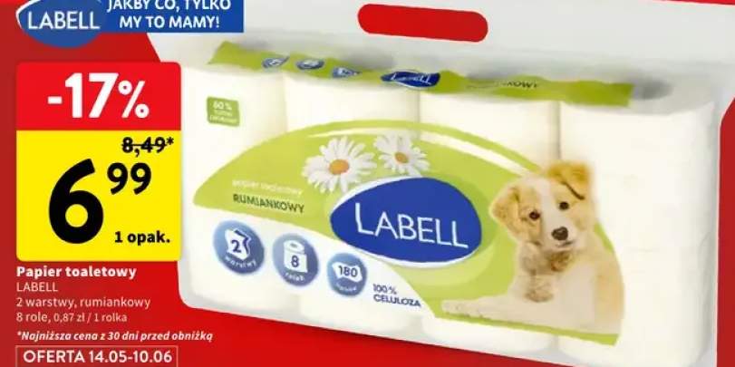 Papier toaletowy Labell 2 warstwy rumiankowy