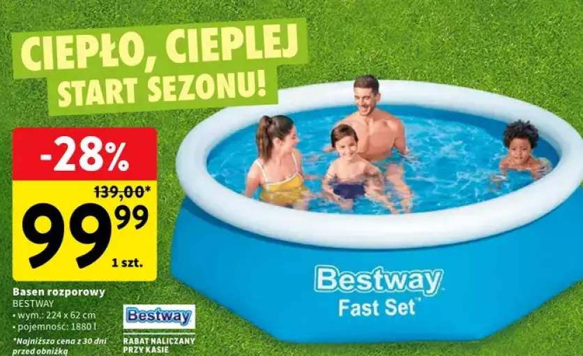 Basen rozporowy Bestway Fast Set 224x62cm pojemność 1880l