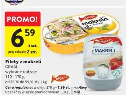Filety bez skóry z makreli w sosie pomidorowym Graal