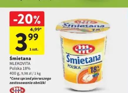 Śmietana Polska 18% gęsta Mlekovita