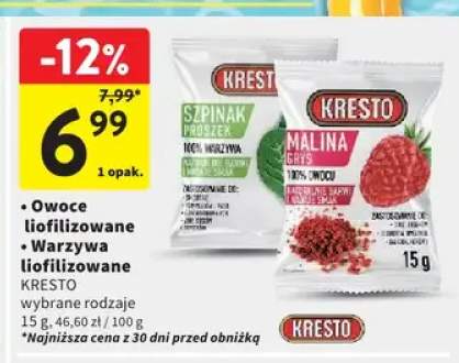 Owoce liofilizowane Kresto malina grys