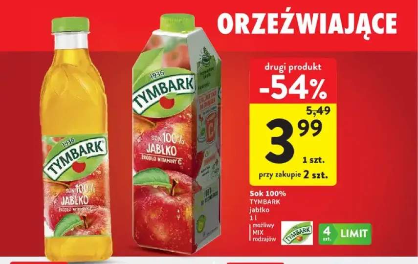Sok 100% jabłko Tymbark
