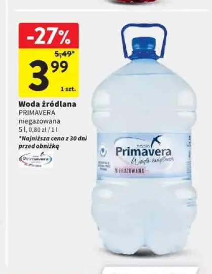 Woda źródlana Primavera niegazowana