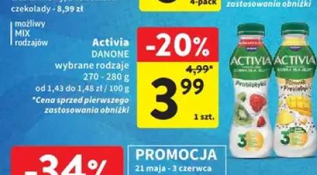 Napój jogurtowy Activia Błonnik + Probiotyki brzoskwinia
