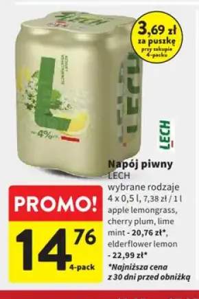 Napój piwny Lech apple lemongrass 4-pak 500ml
