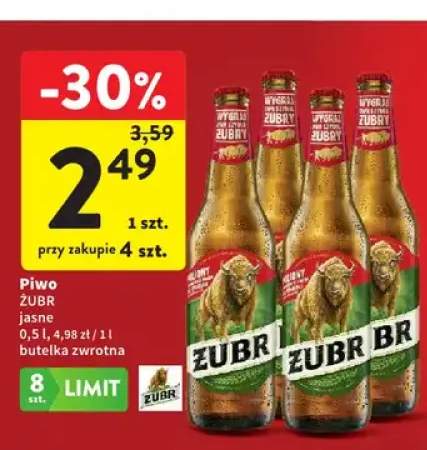 Piwo ŻUBR jasne