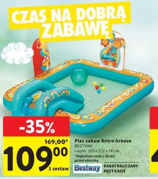 Plac zabaw Retro Groove BESTWAY wym. 193x152x74cm