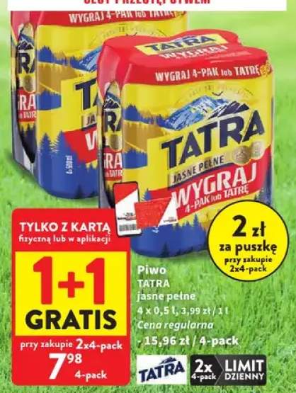 Piwo Tatra Jasne Pełne 4-pak 500ml