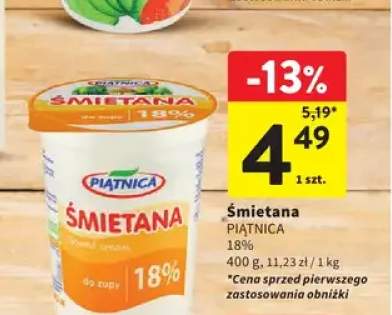 Śmietana PIĄTNICA 18%