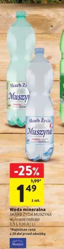 Woda mineralna SKARB ŻYCIA MUSZYNA