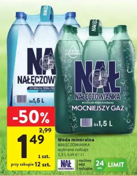 Woda mineralna Nałęczowianka mocniejszy gaz