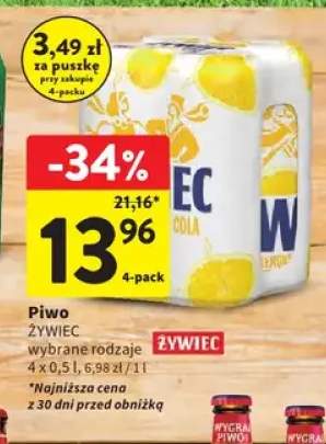 Piwo Żywiec Jasne Lekkie 4-pak 500ml