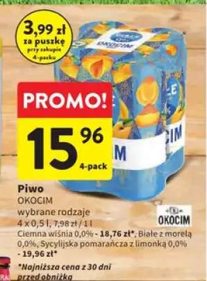 Piwo Okocim Sycylijska pomarańcza z limonką 0,0% 4-pak 500ml