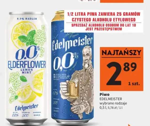 Piwo bezalkoholowe EDELMEISTER Elderflower Lemon Mint