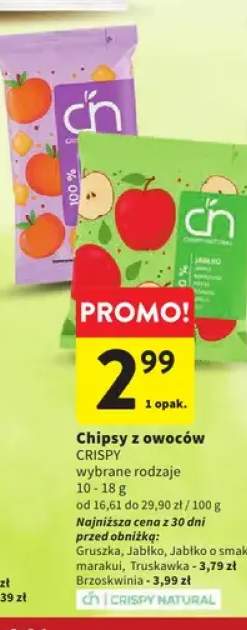 Chipsy z owoców Crispy Natural brzoskwinia